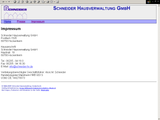 Screenshot www.schneider-hv.de